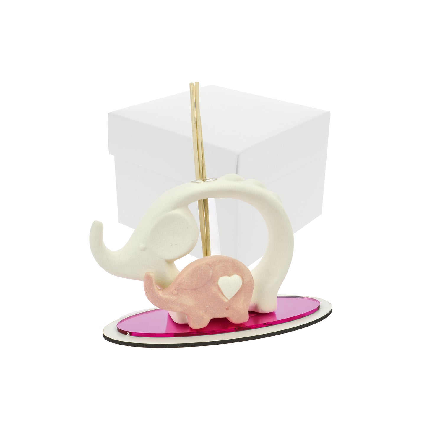 Bomboniera profumatore doppio elefante rosa