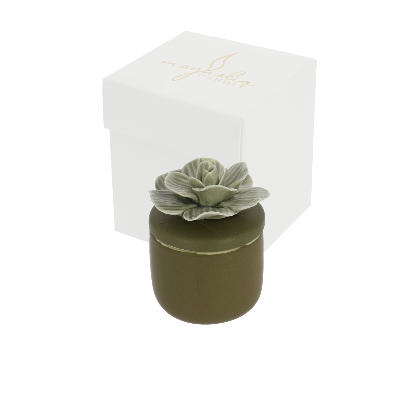 Bomboniera candela magnolia grigia