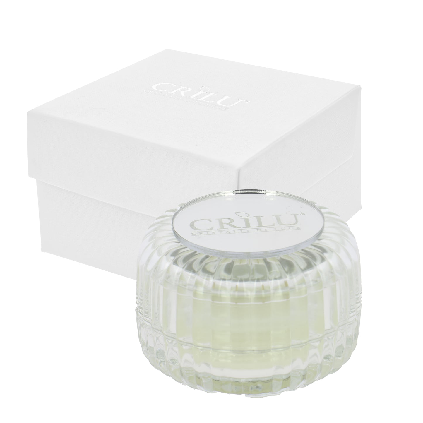 Bomboniera Crilù candela specchiata trasparente