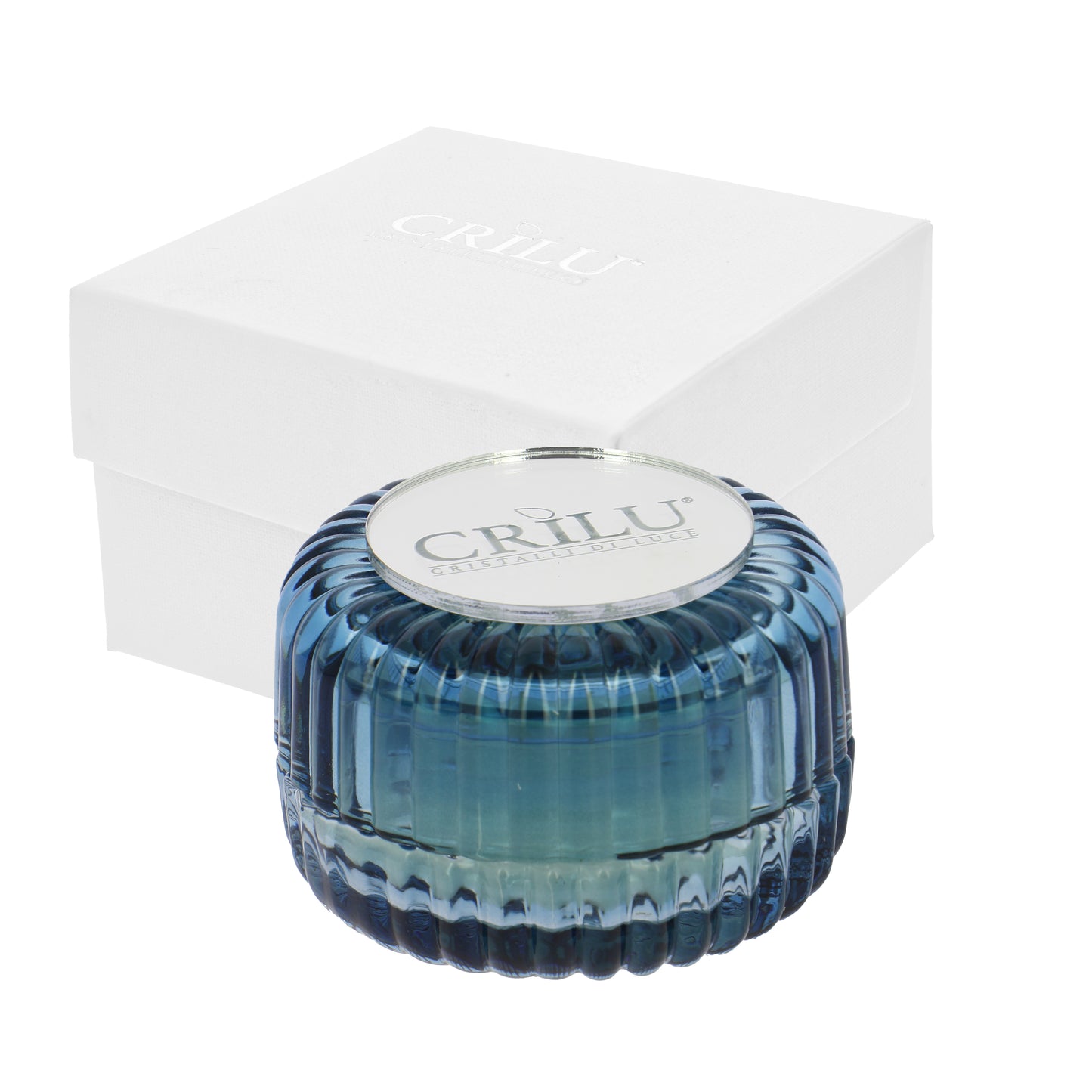 Bomboniera Crilù candela specchiata blu