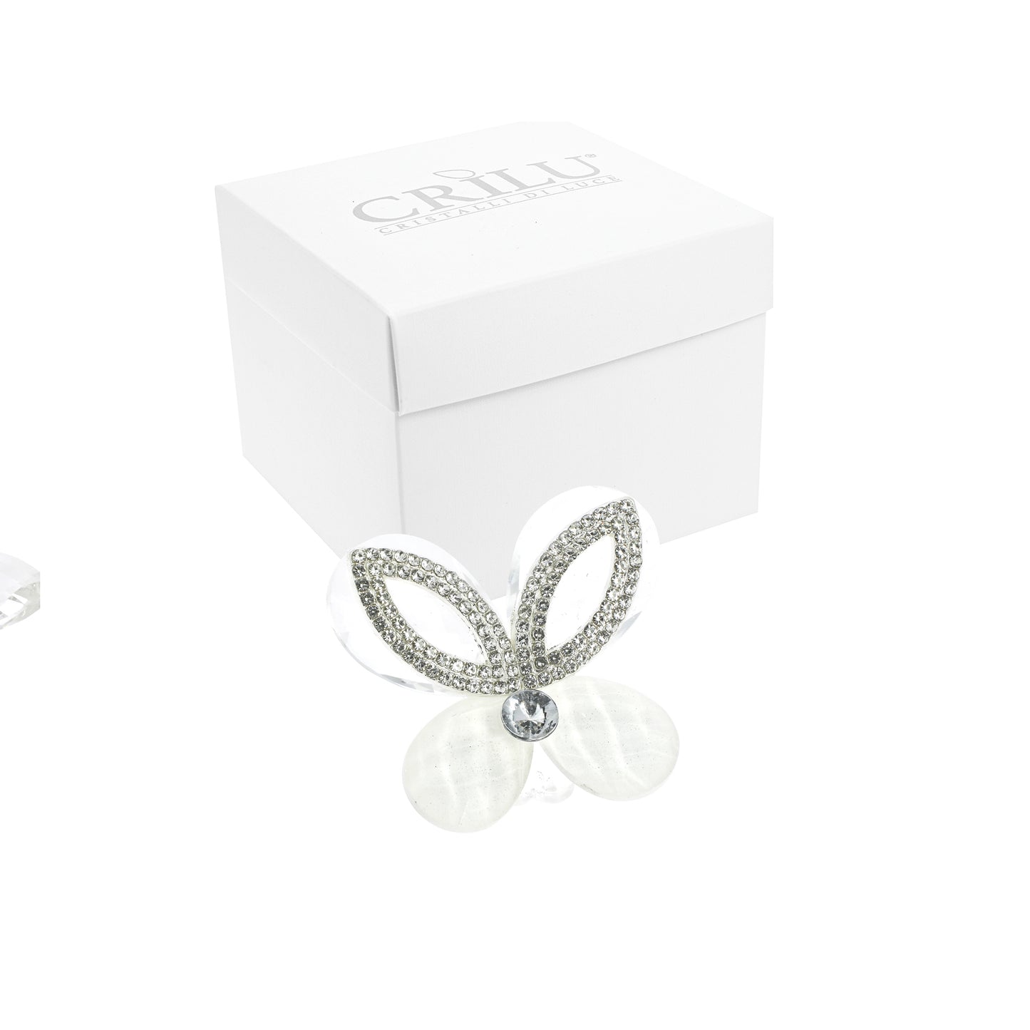 Bomboniera Crilù farfalla swarovski bianca con ali strass