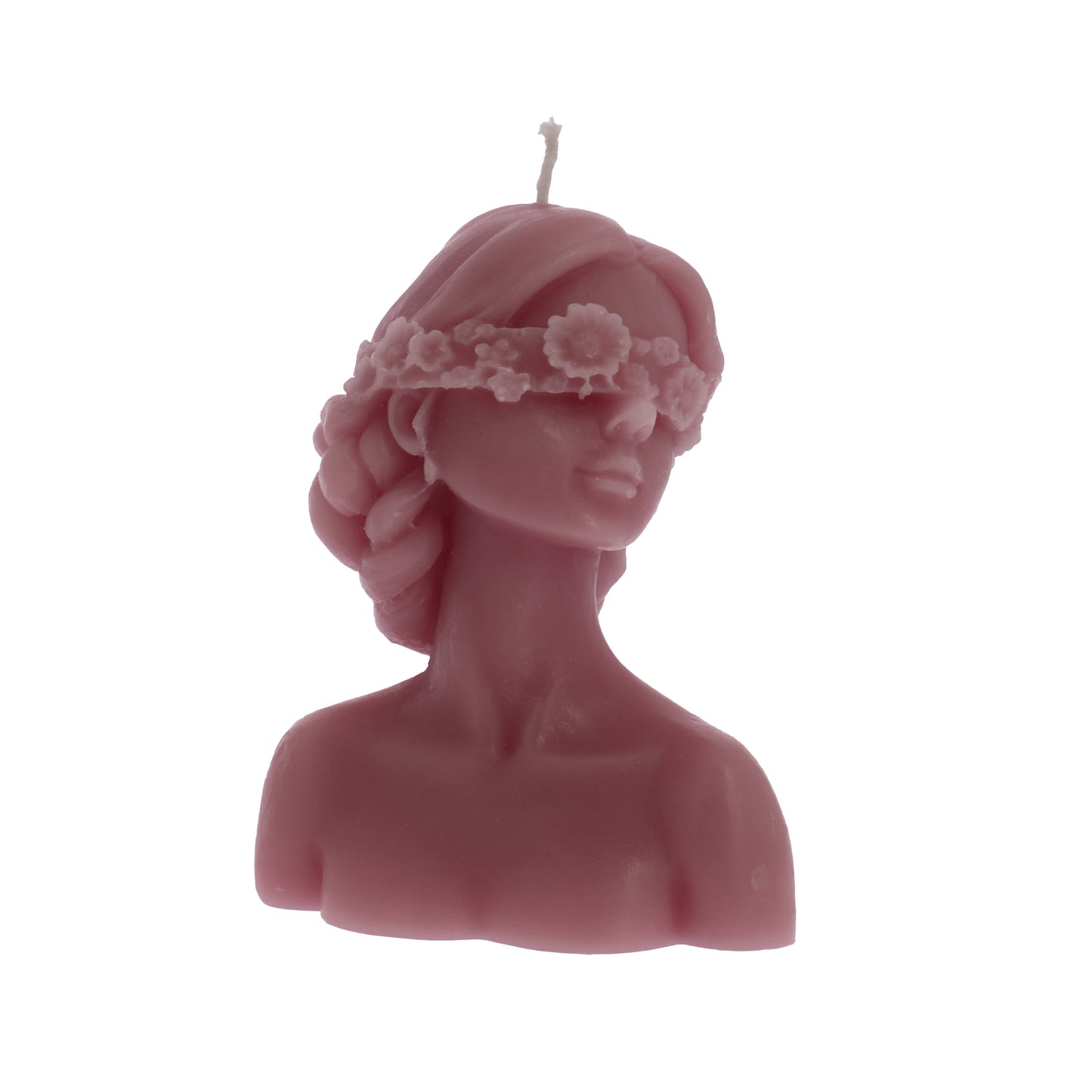 Bomboniera candela dea bendata rosa antico