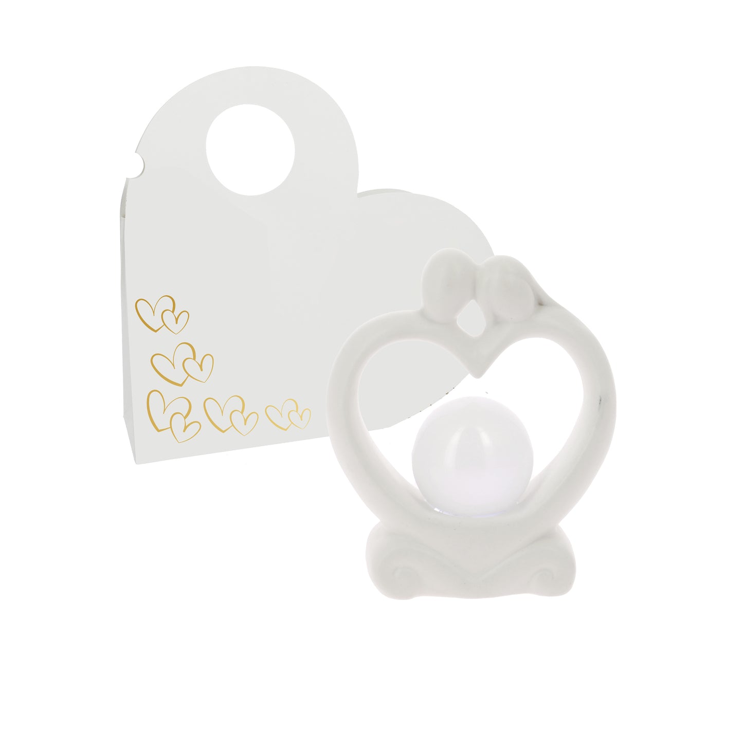 Bomboniera coppia stilizzata cuore led