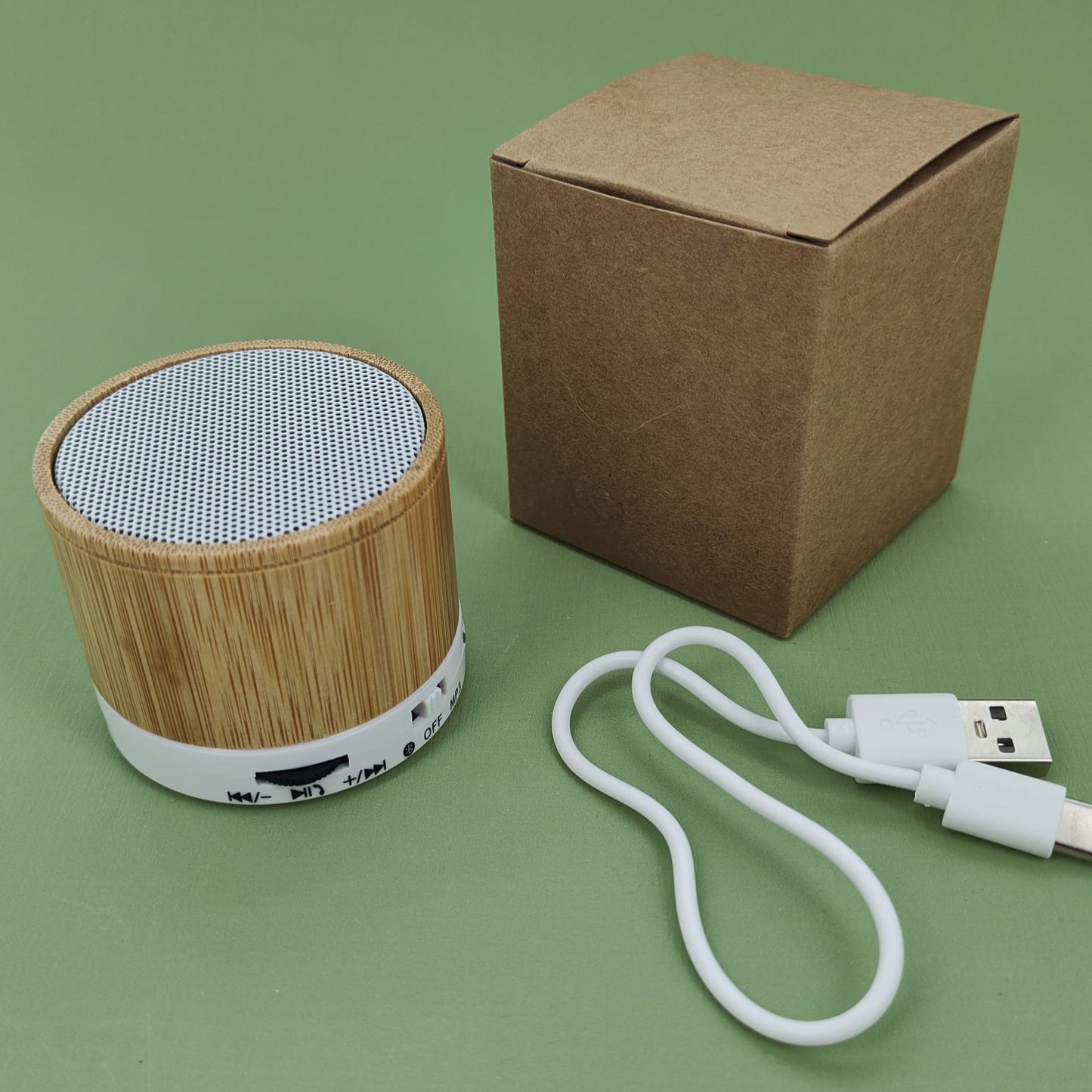 Mini cassa altoparlante bamboo naturale