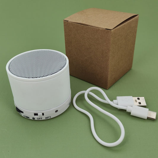 Mini cassa altoparlante bamboo bianca