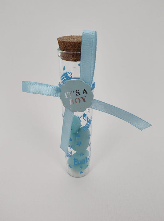 Set 48 tubo in vetro baby cielo