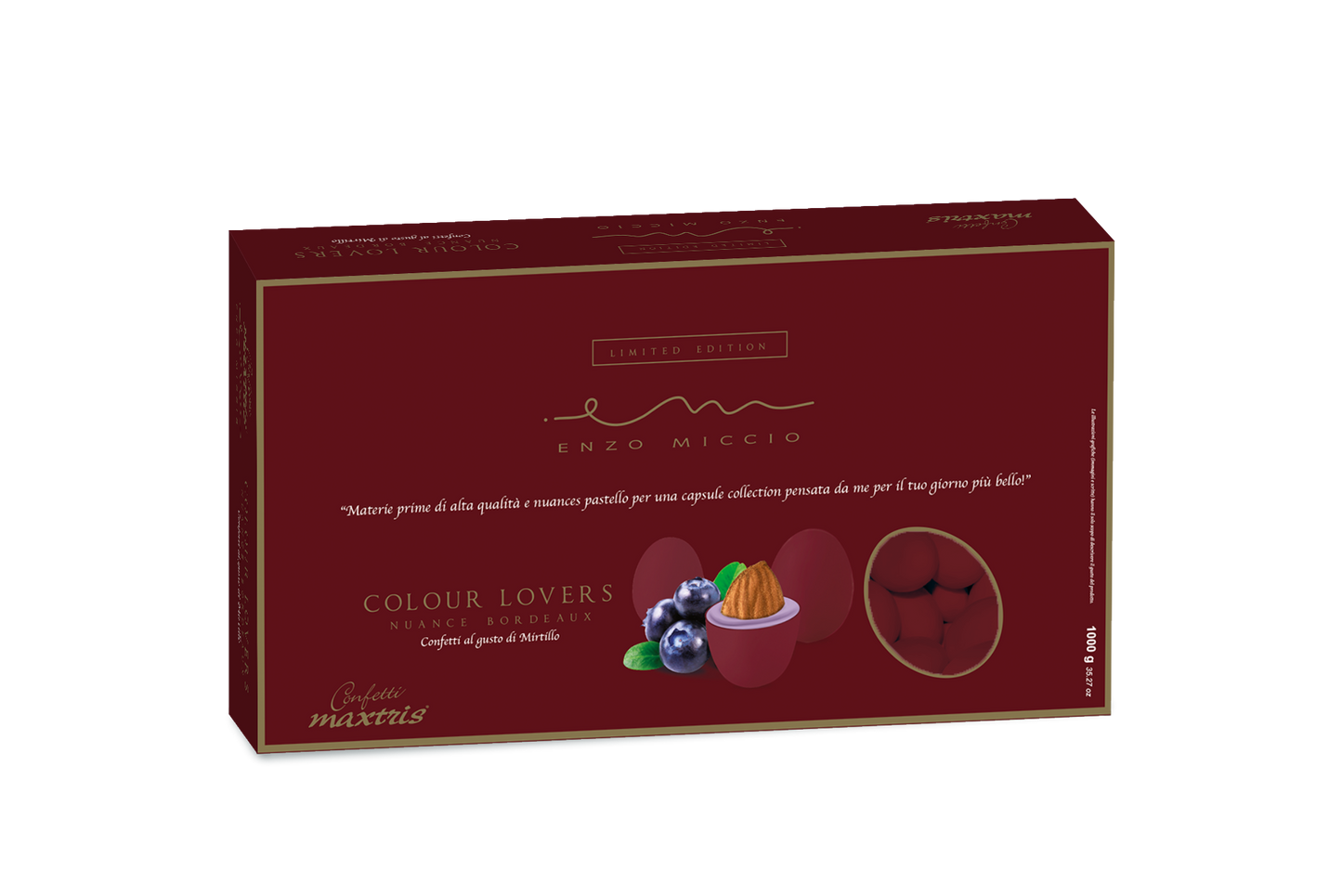 Confetti Maxtris Enzo Miccio nuance bordeaux mirtillo