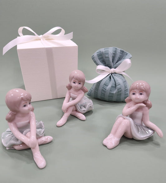 Set 6 ballerina seduta con tutu' completa di confezionamento