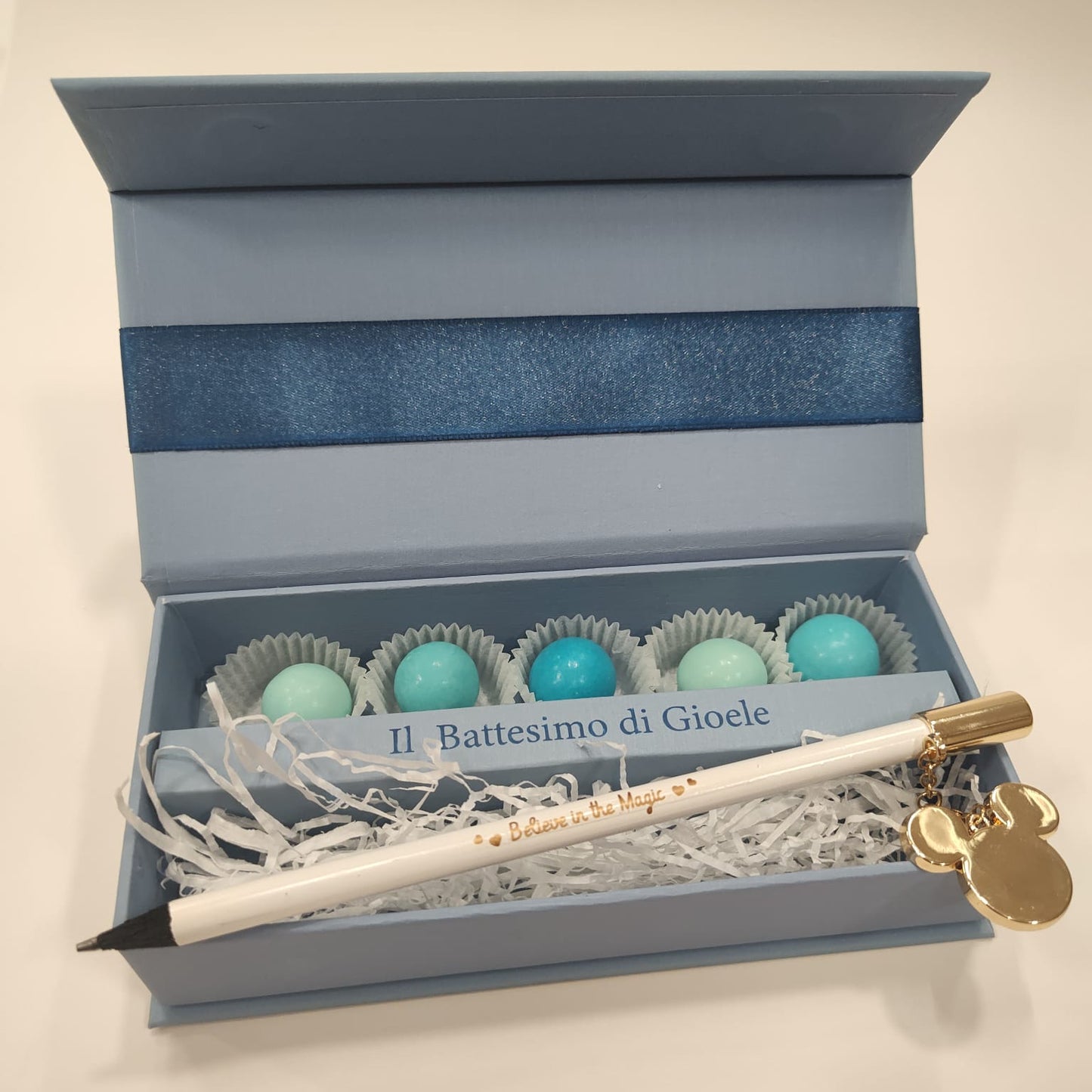 Box chiusura magnetica carta da zucchero + matita Mickey