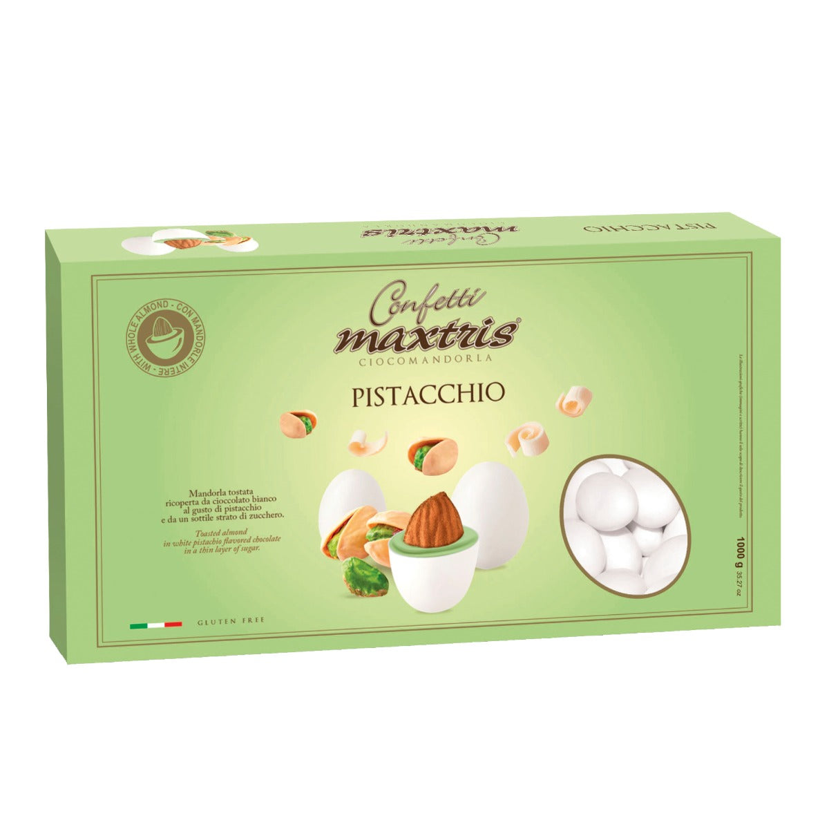 Confetti MAXTRIS cioccomandorla bianco al pistacchio