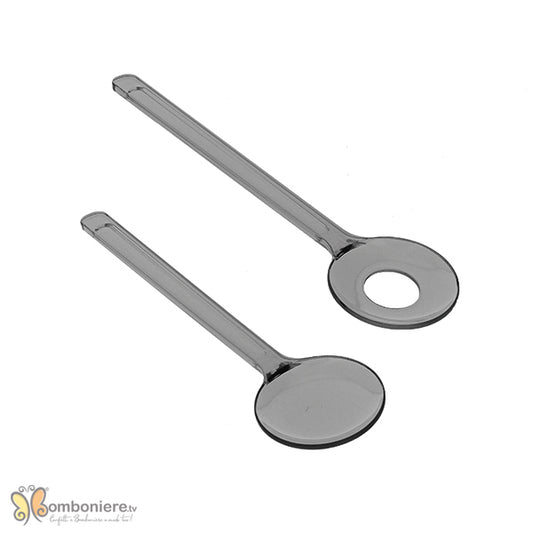 Bomboniera Hadeel set posate insalata in plex grigio