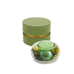 Bomboniera candela ampolla piccola verde con pot-pourri