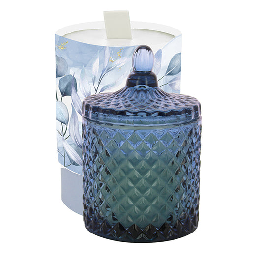 Candela potique vetro diamante blu