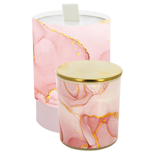 Candela effetto marmo rosa
