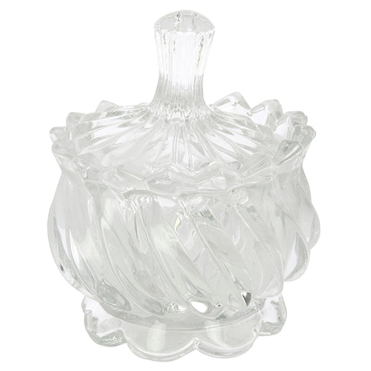 Scatolina vetro vintage deco' trasparente