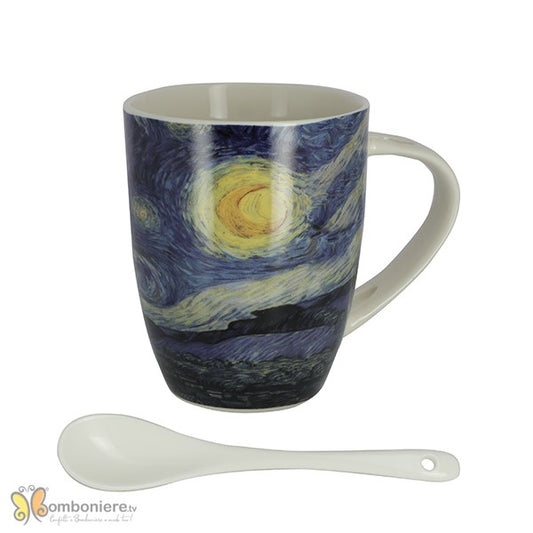 Tazza con cucchiaio Notte Stellata di Van Gogh