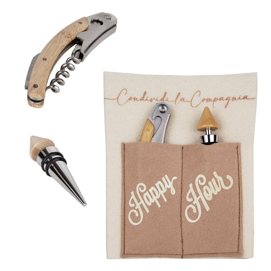 Bomboniera gourmet set vino con custodia