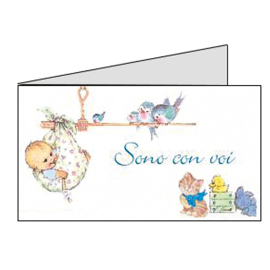 Set 20 Biglietti bimbo sono con voi