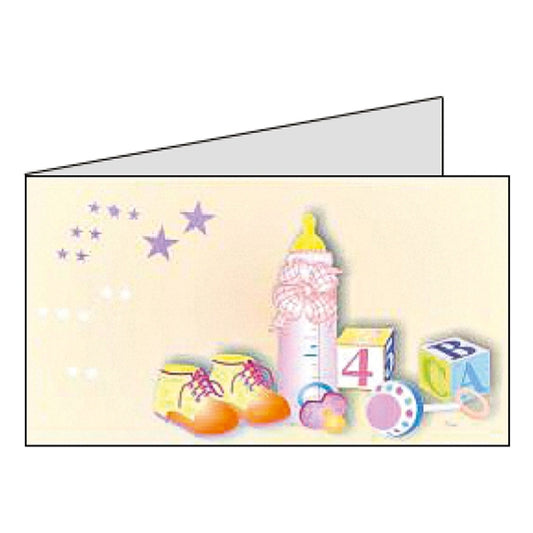 Set 20 Biglietti biberon rosa