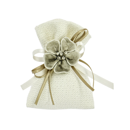 Bustina canapa glitter avorio