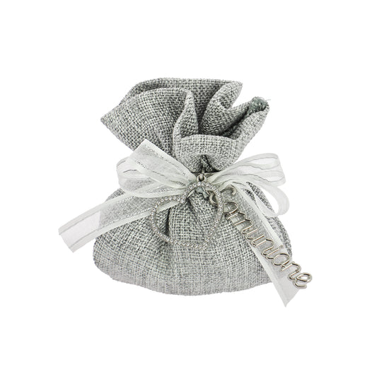 Busta con tirante canapa glitter grigio