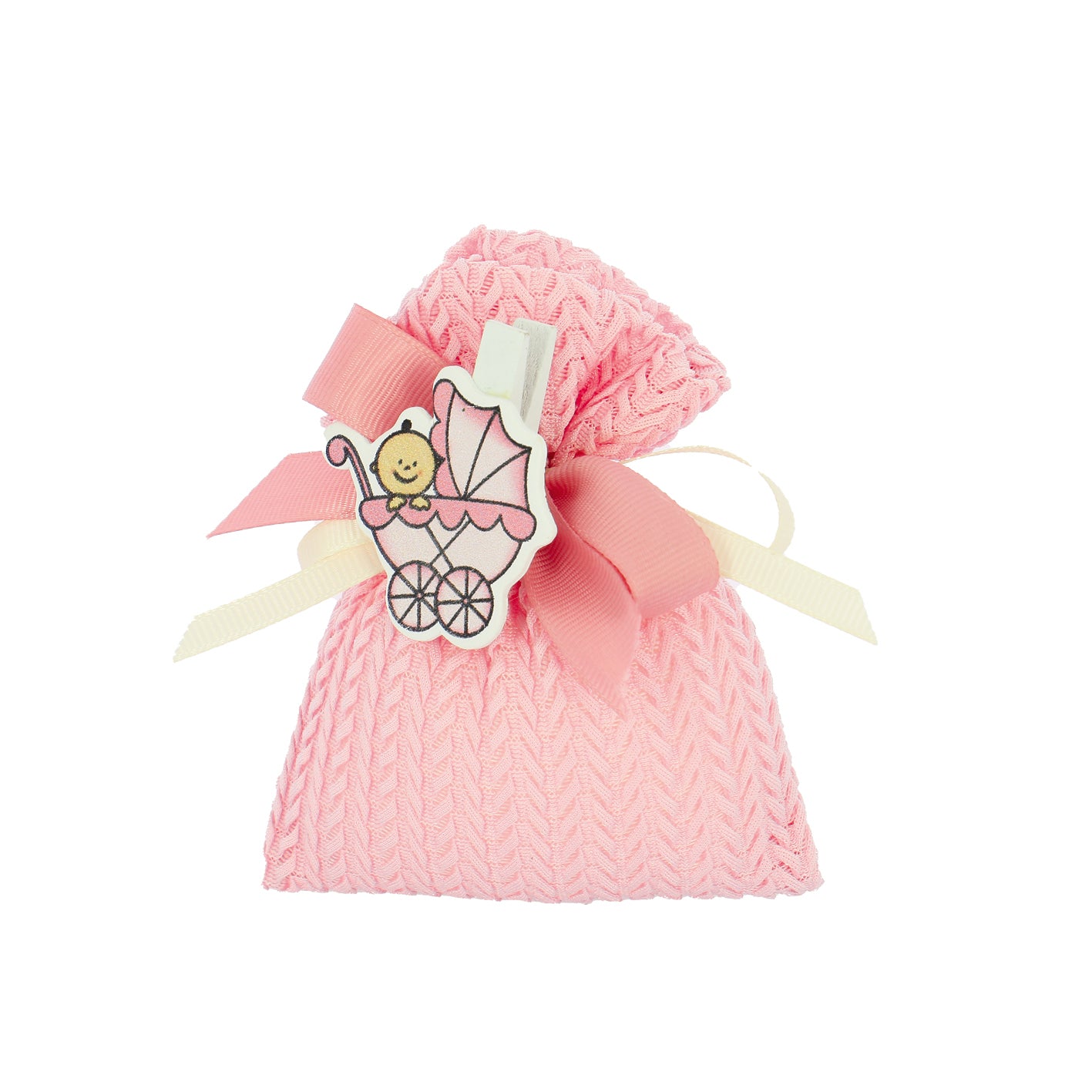 Bustina rettangolare cotone intrecciato rosa