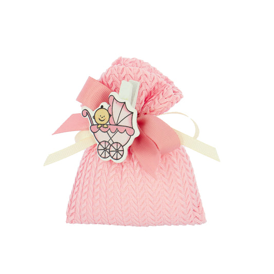 Bustina rettangolare cotone intrecciato rosa
