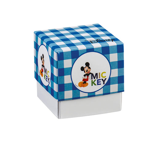 Set 10 scatola cubo media Mickey party blu