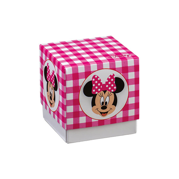 Set 10 scatola cubo media Minnie party fuxia