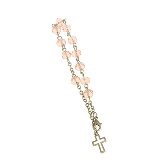 Accessorio bomboniera rosarietto bracciale sfere rosè