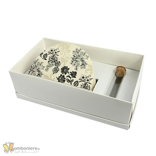 Set 10 portatovagliolo in bamboo floreale completo di confezionamento