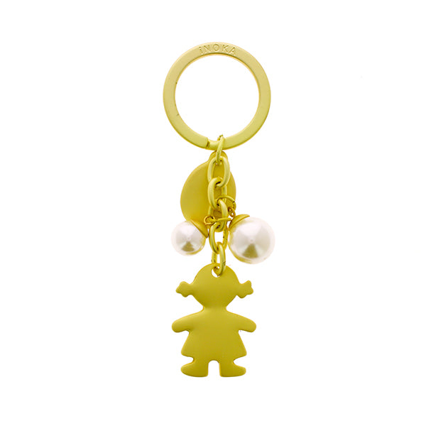 Accessorio portachiavi bimba oro con perle