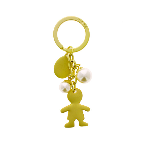 Accessorio portachiavi bimbo oro con perle