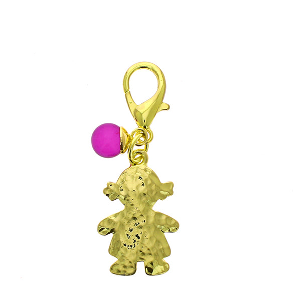Accessorio ciondolo bimba oro martellato con pendente viola