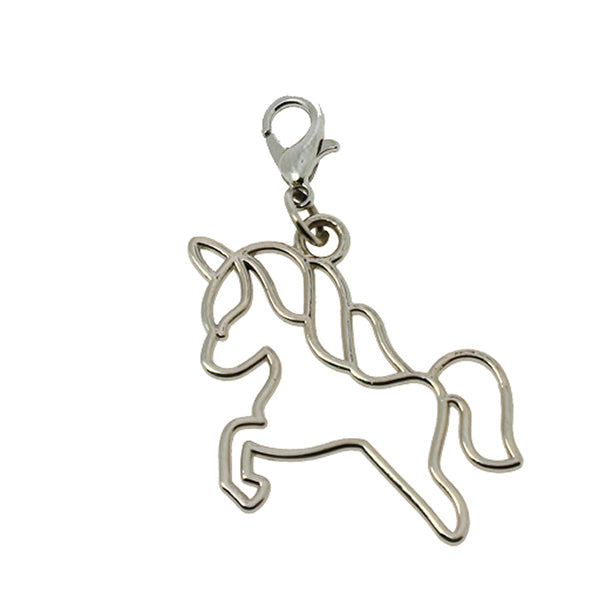 Accessorio ciondolo unicorno argento con moschettone