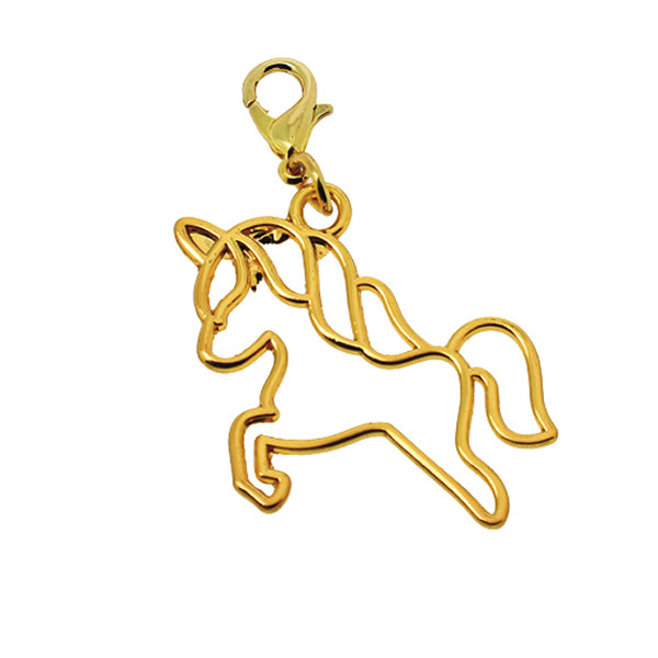 Accessorio ciondolo unicorno oro con moschettone