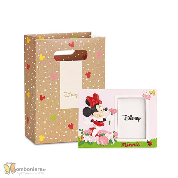 Bomboniera Disney portafoto Minnie con fiore 