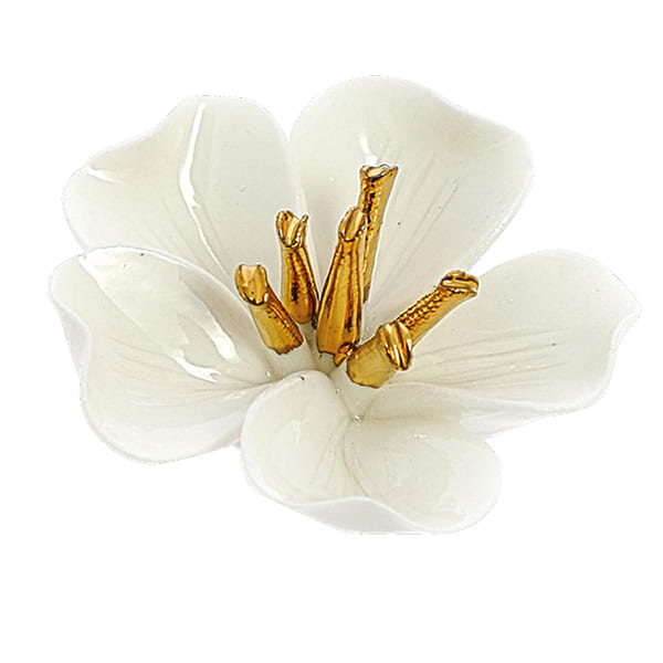 Applicazione fiore bianco con pistilli oro