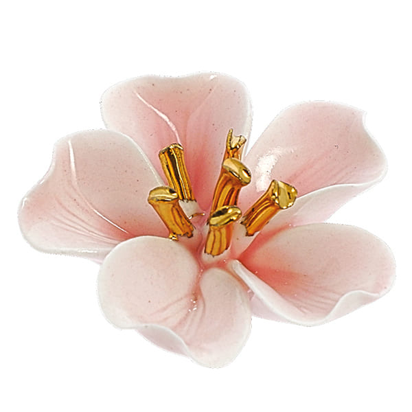 Applicazione fiore rosa con pistilli oro