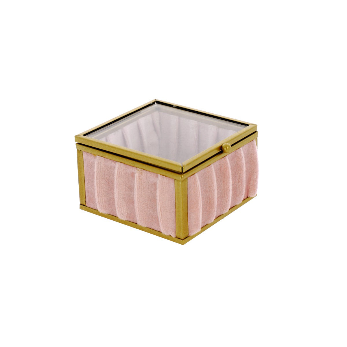Bomboniera scatola porta confetti in velluto rosa con profili oro