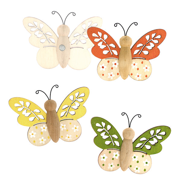 Bomboniera farfalle in legno traforato 3 modelli assortiti