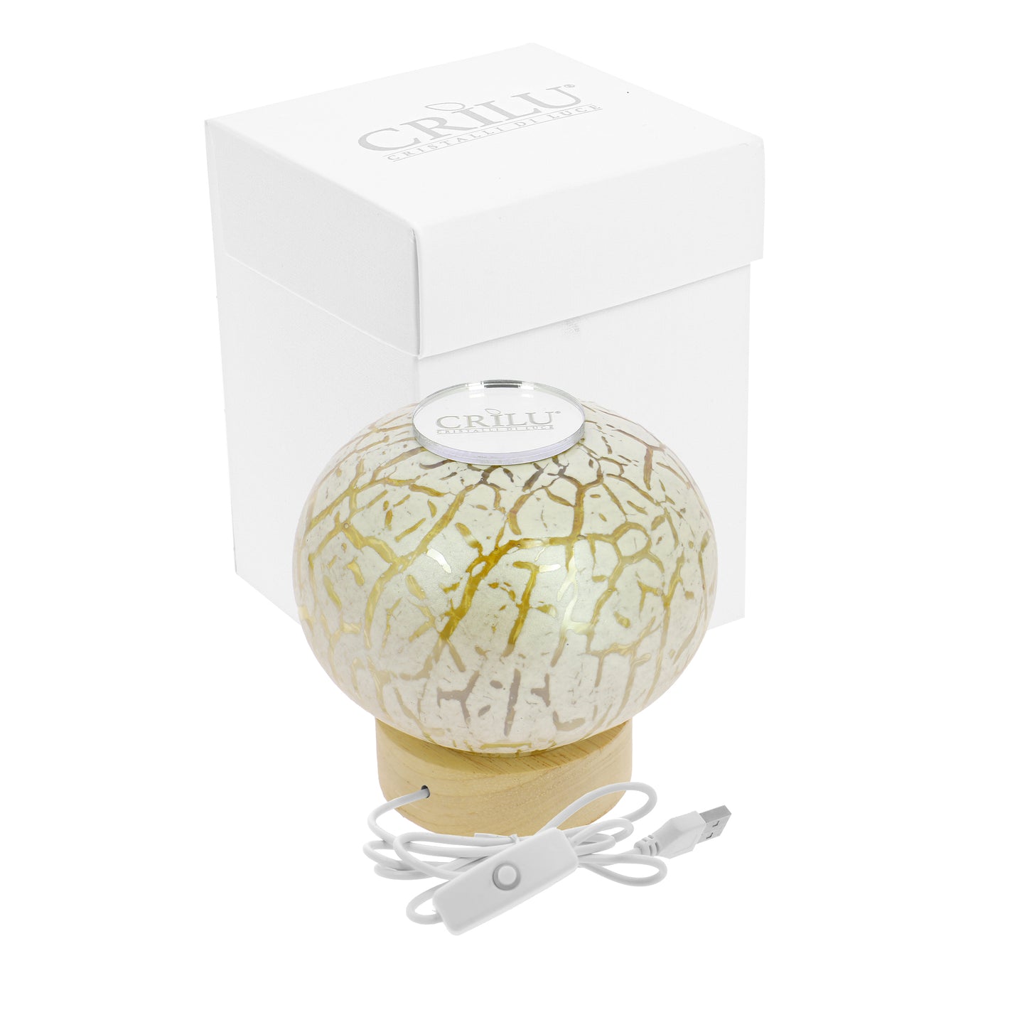 Bomboniera Crilù lampada crackle ambra