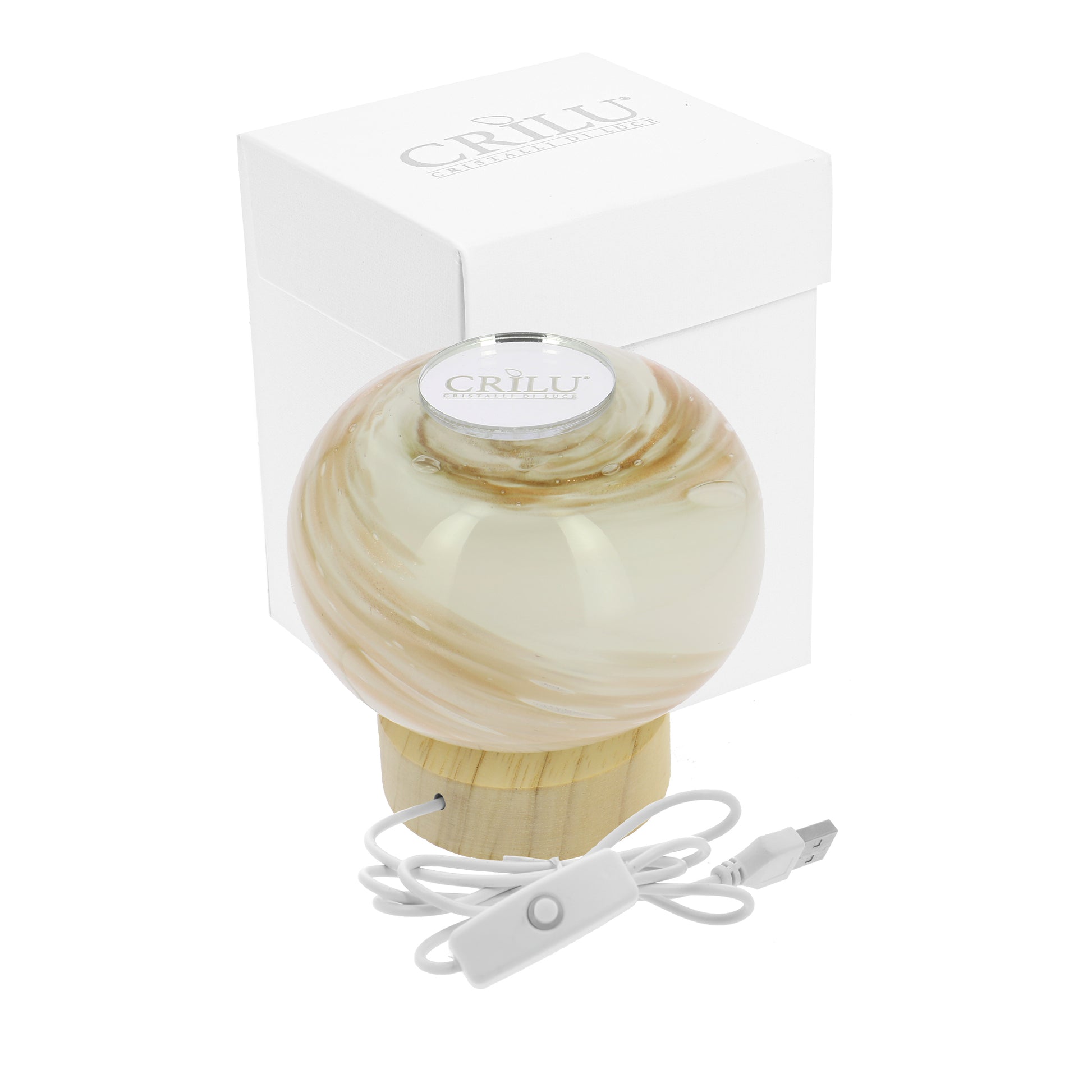 Bomboniera Crilù lampada murano spirale beige