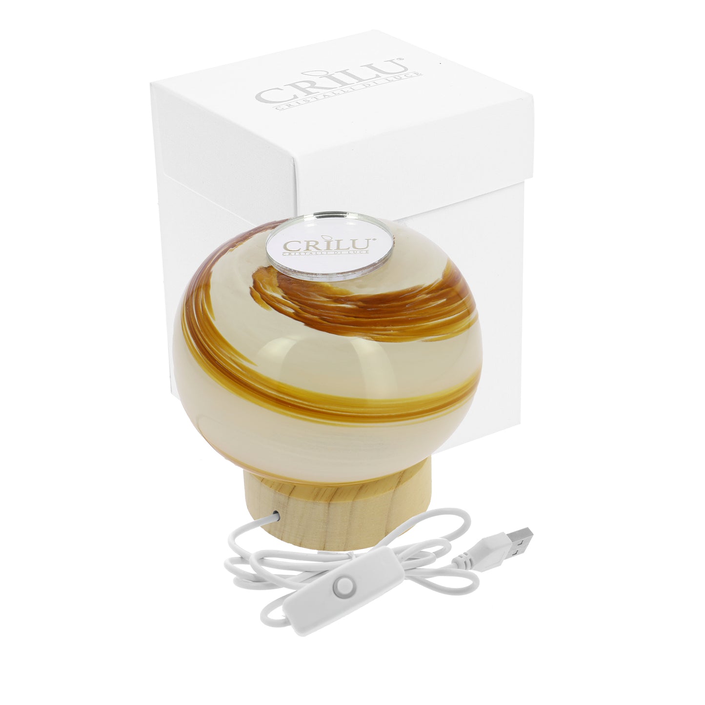 Bomboniera Crilù lampada murano spirale ambra