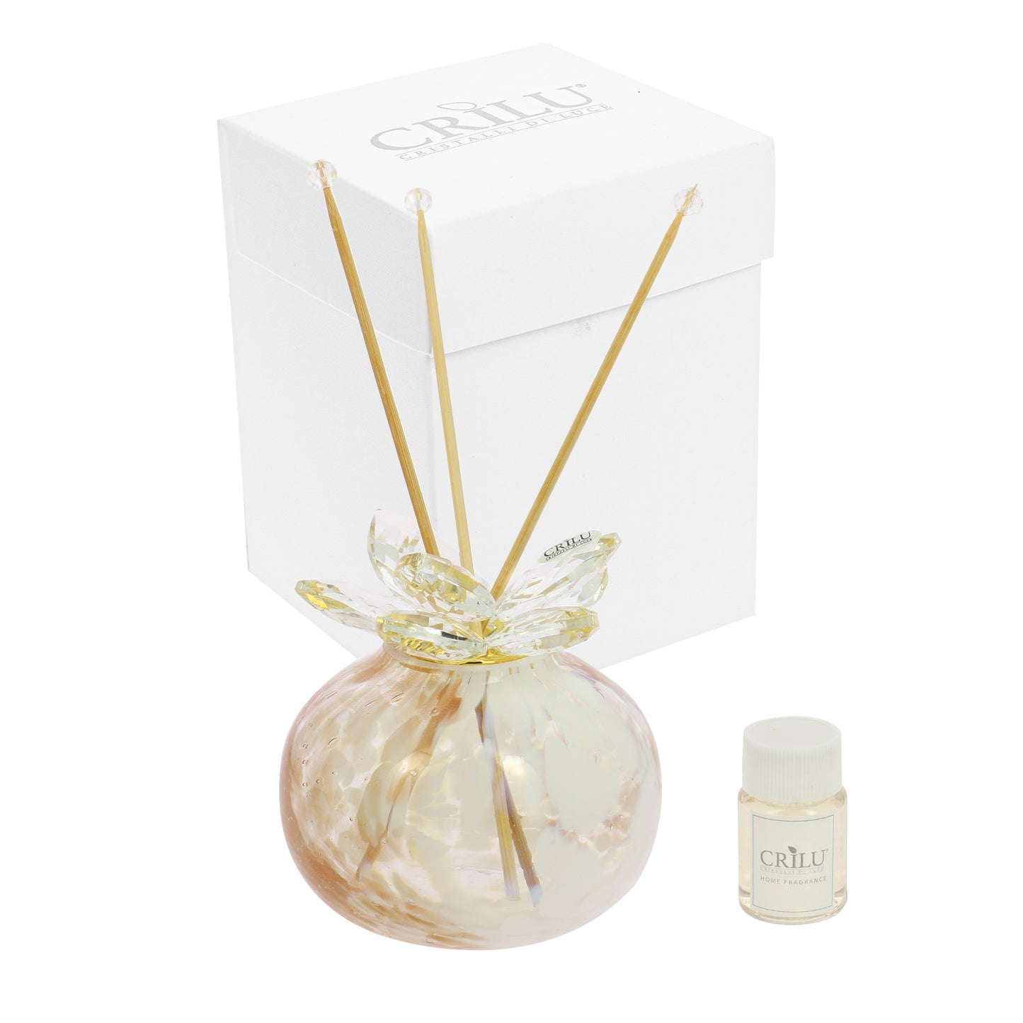 Bomboniera Crilù profumatore vetro maculato beige