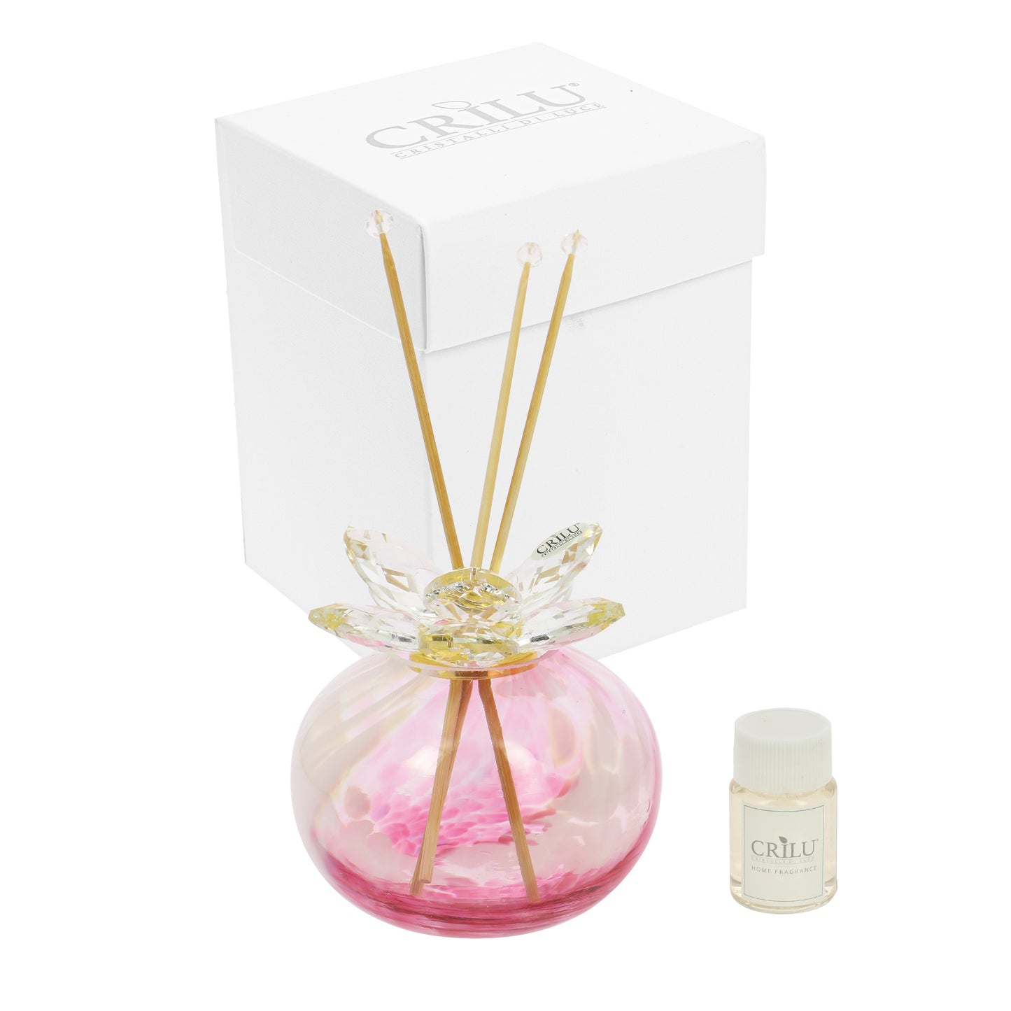 Bomboniera Crilù profumatore vetro maculato rosa