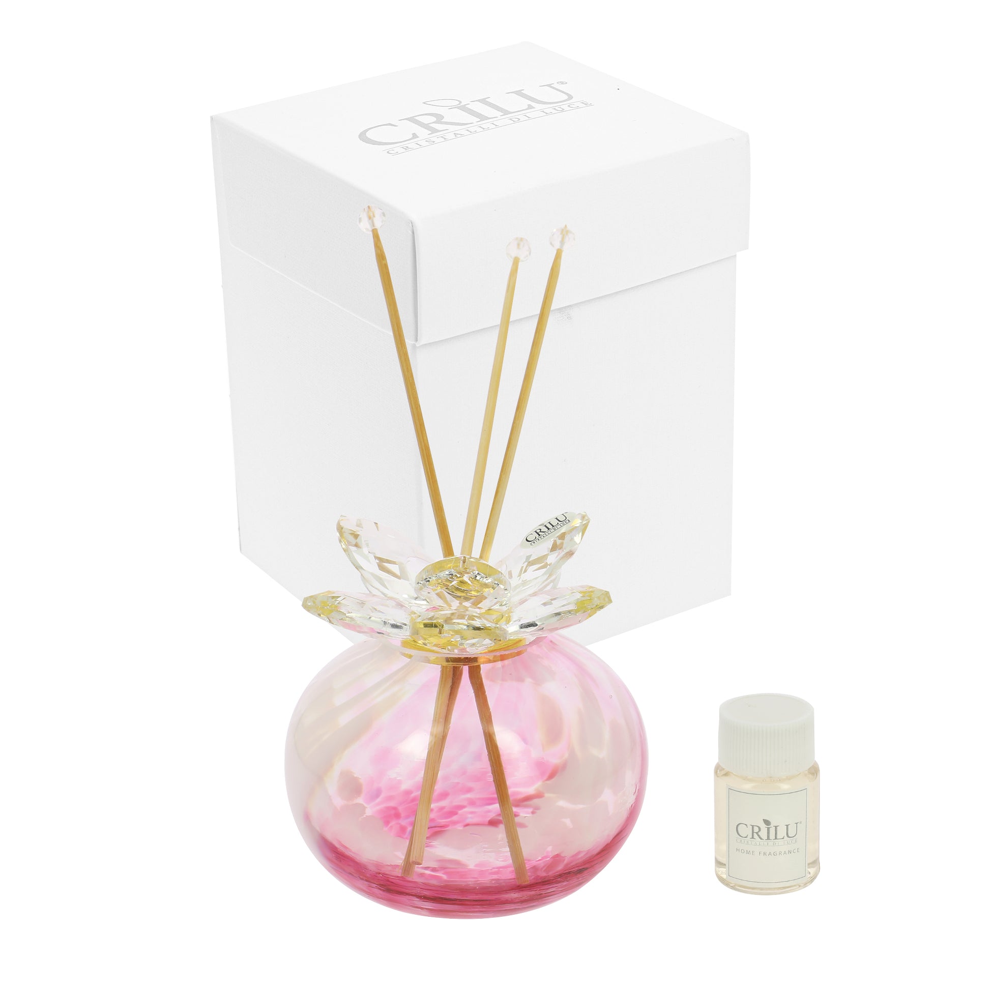 Bomboniera Crilù profumatore vetro maculato rosa