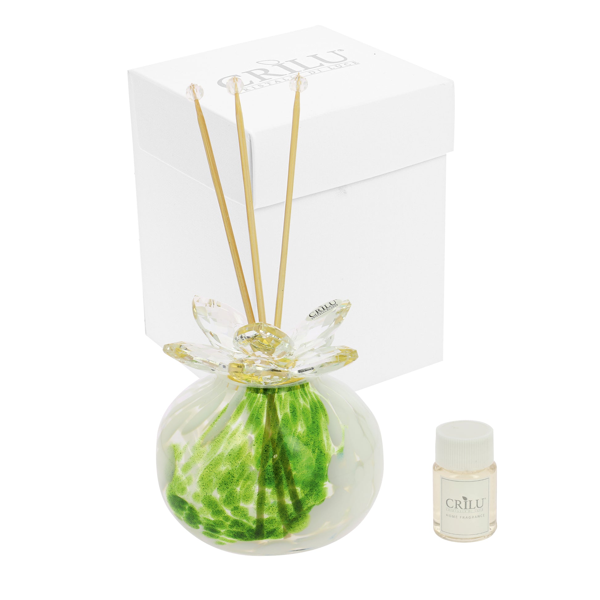 Bomboniera Crilù profumatore vetro maculato verde