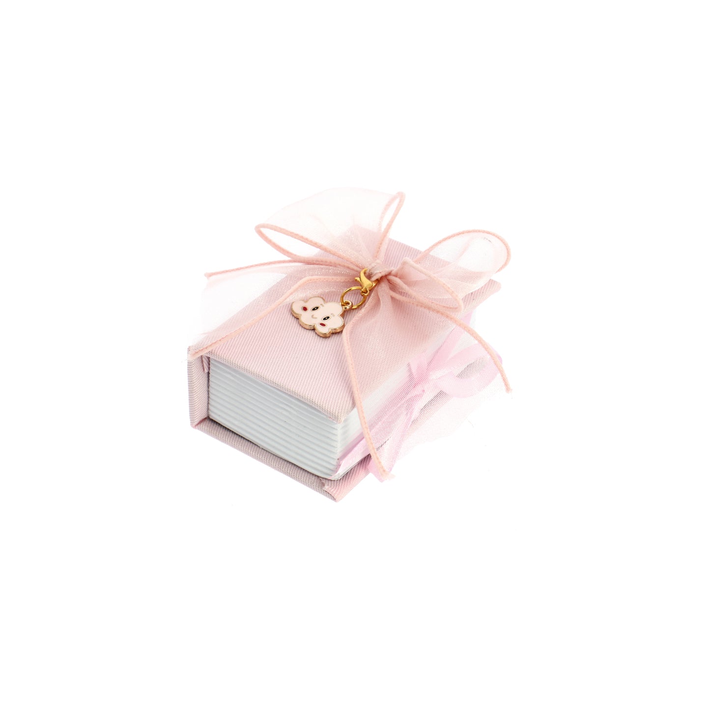 Set 6 libro portaconfetti con fiocco rosa e ciondolo nuvoletta