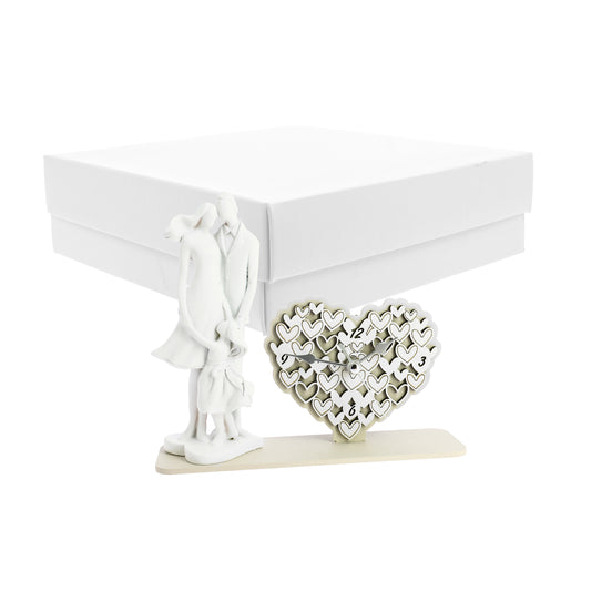 Bomboniera orologio cuoricini family bimba sabbia